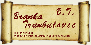 Branka Trumbulović vizit kartica